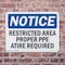 Signmission Restricted Area Proper O.R. Attire Required OSHA Notice Sign, Plastic, 10in W x 7in L, 2PK OS-2PACK-NS-P-710-L-18084 - alternate 4
